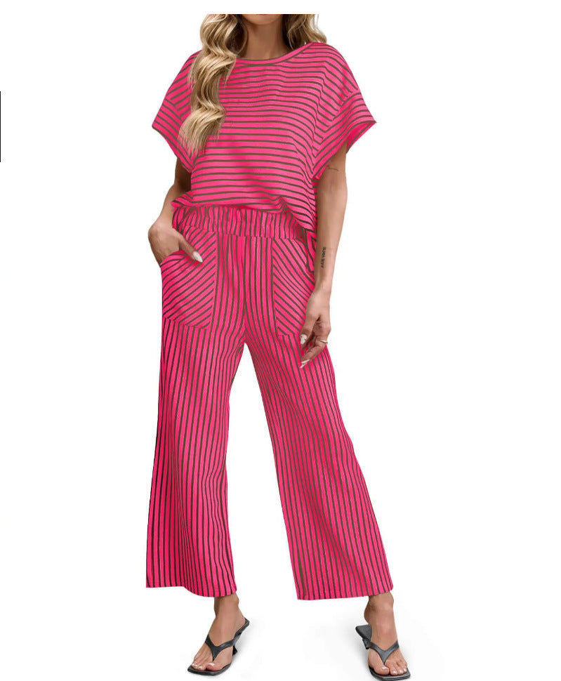 Women's striped two-piece suit
