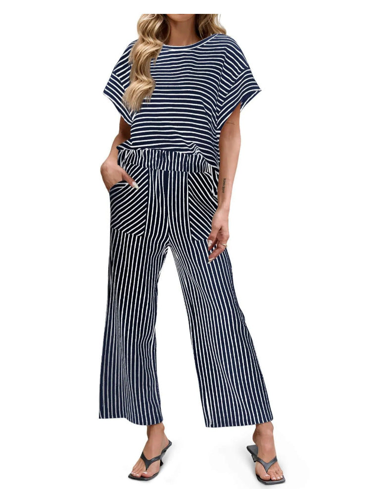 Women's striped two-piece suit