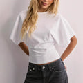 🔥 Batwing Sleeve Ruched Tee – This Flattering Basic Is Selling Fast!