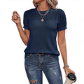 Simple round neck women's knit top