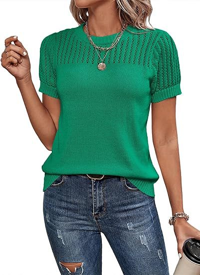 Simple round neck women's knit top