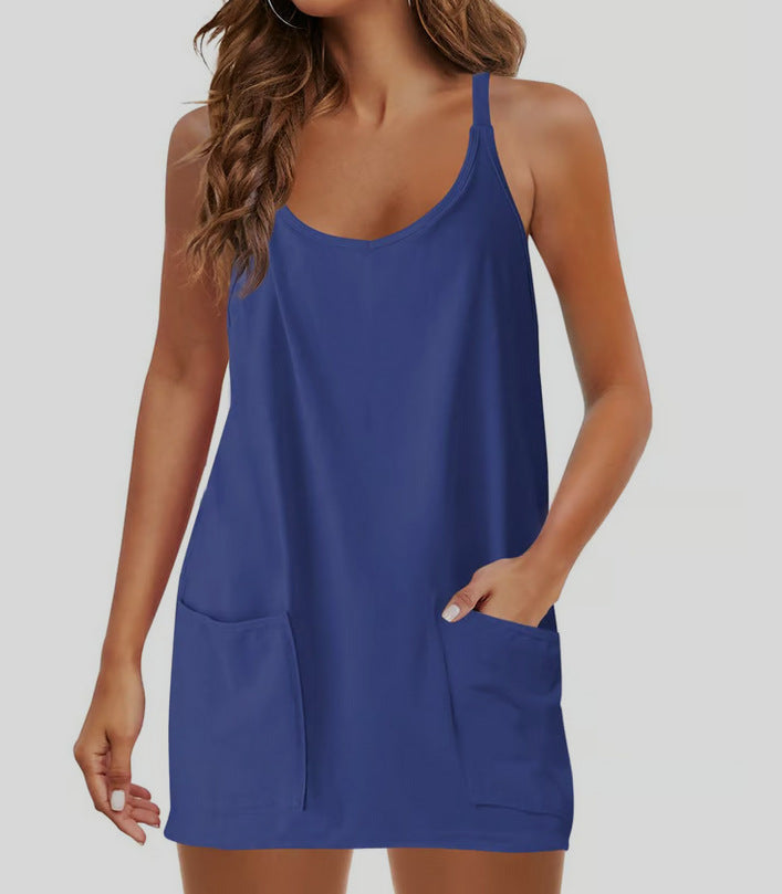 Summer Women's Strappy Jumpsuit Shorts Casual Set
