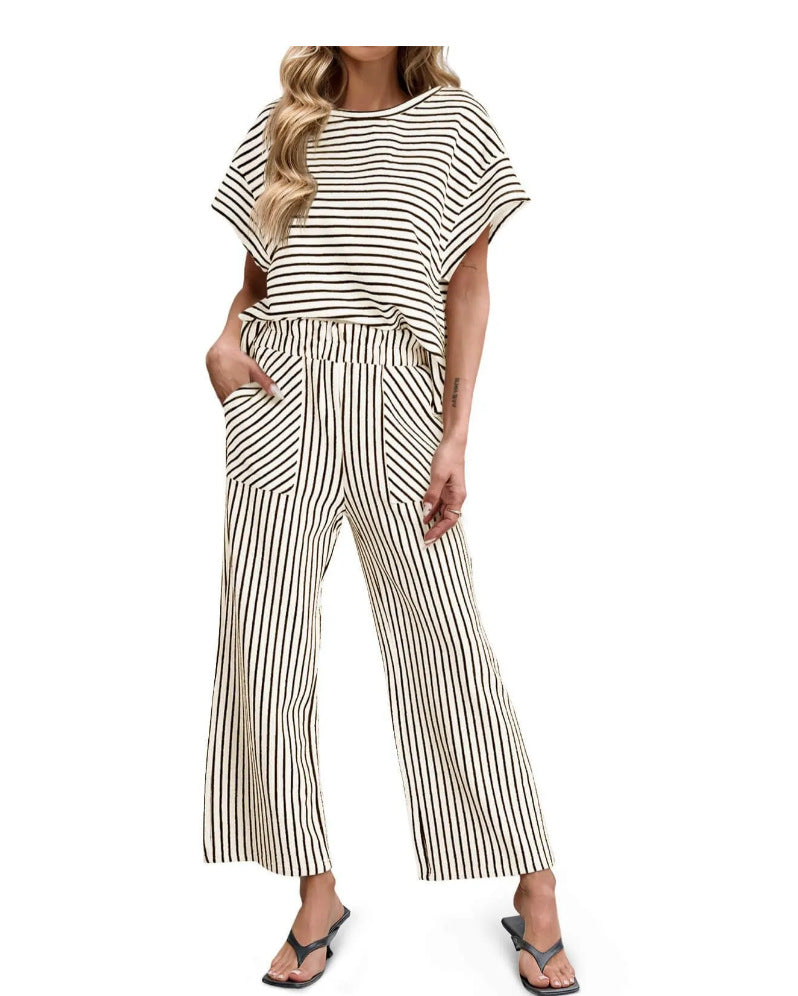Women's striped two-piece suit