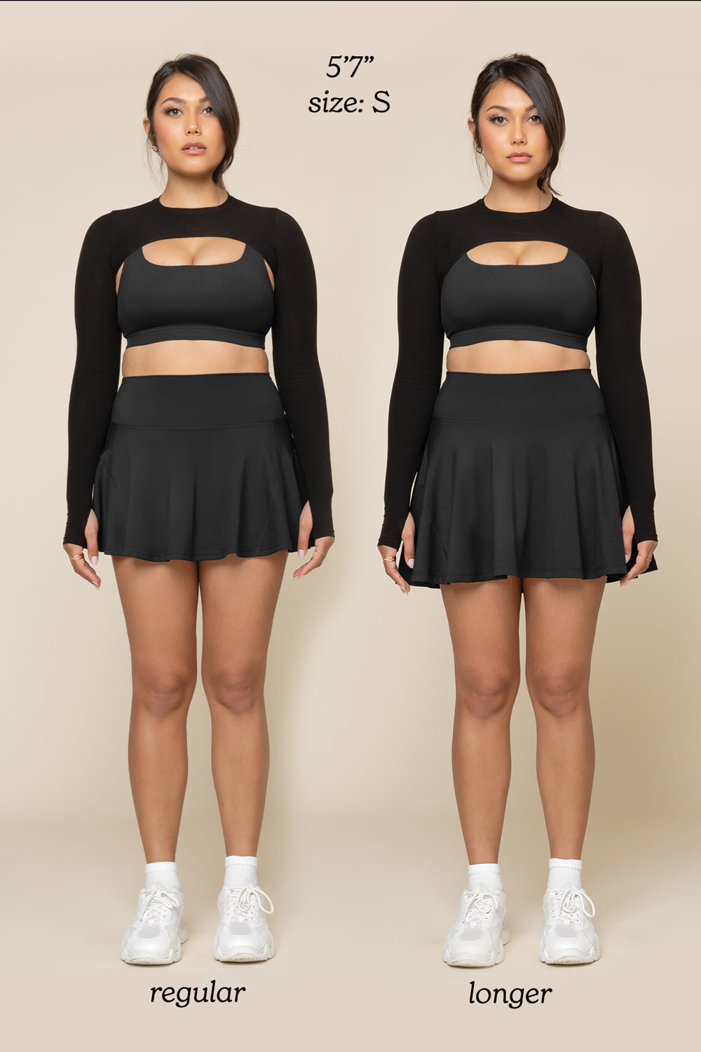 Elegant women's pleated tennis skirt, high-waisted athletic mini skirt, black