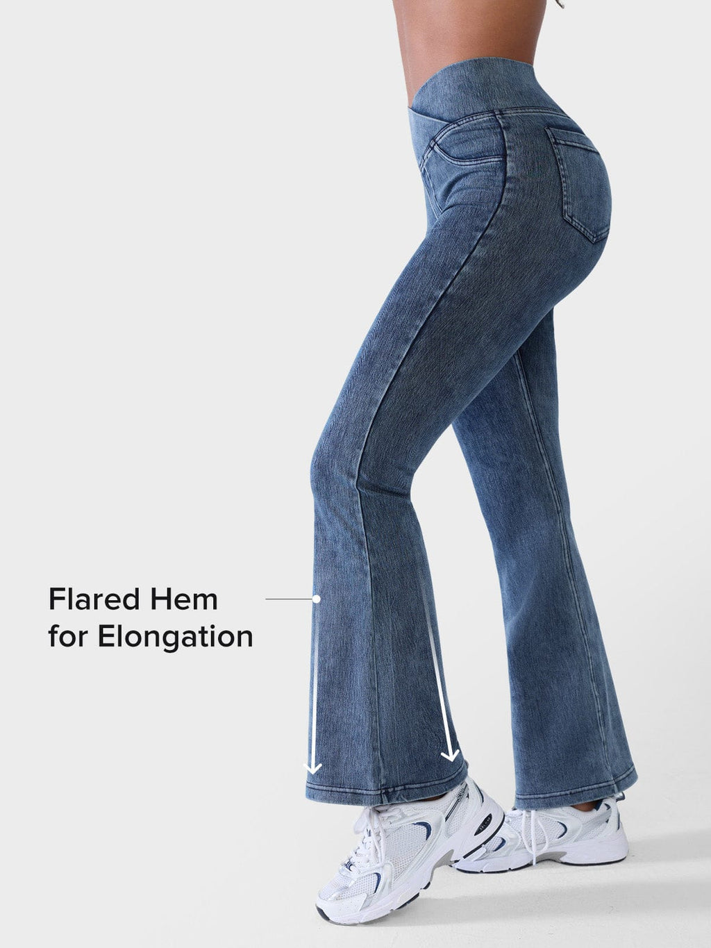 Women’s Crossover High Waist Functional Pocket Flare Bootcut Jeans