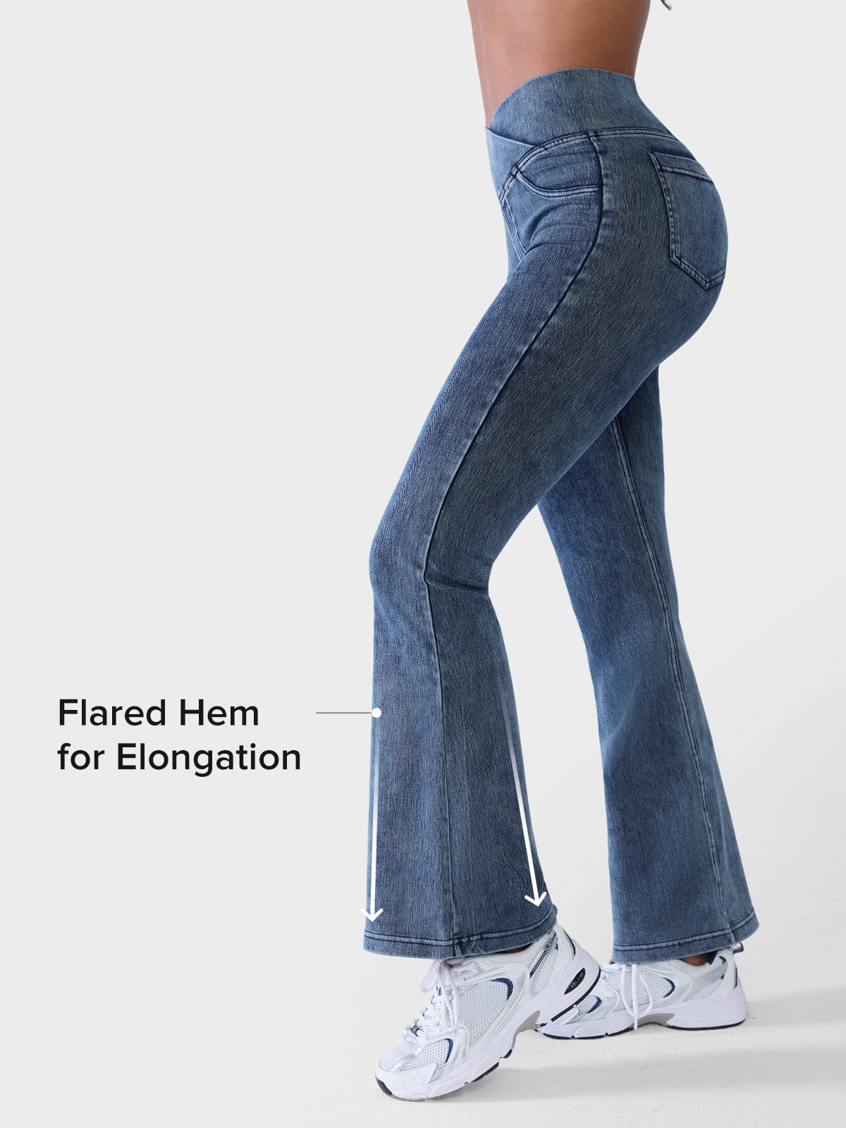 Women’s Crossover High Waist Functional Pocket Flare Bootcut Jeans