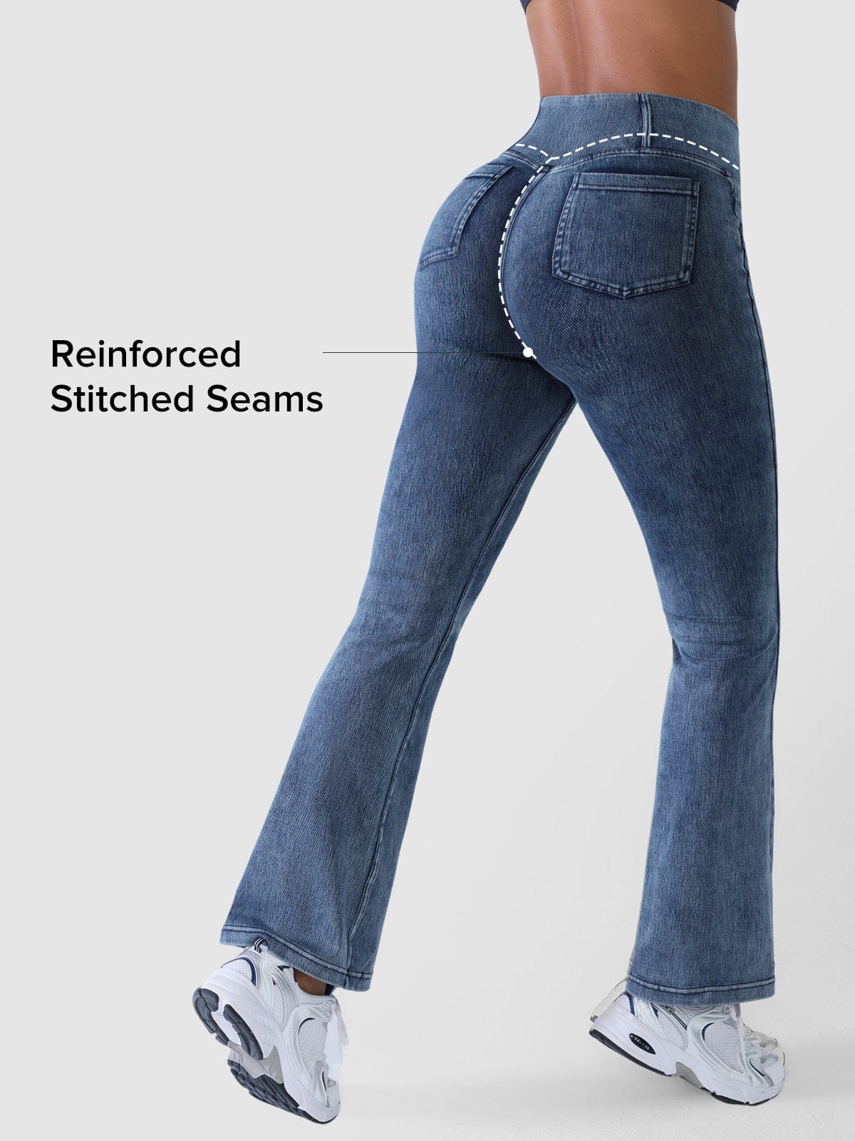 Women’s Crossover High Waist Functional Pocket Flare Bootcut Jeans