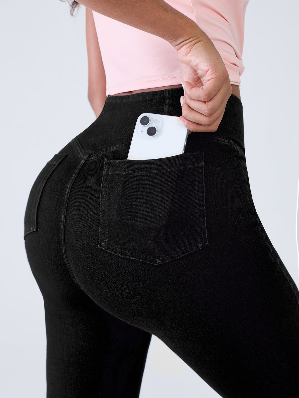 Women’s Crossover High Waist Functional Pocket Flare Bootcut Jeans