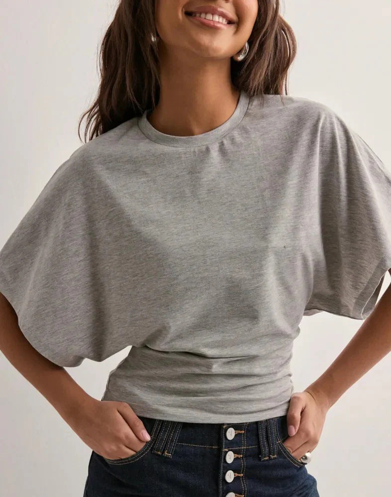 🔥 Batwing Sleeve Ruched Tee – This Flattering Basic Is Selling Fast!
