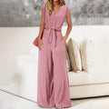 👗 50% OFF NOW! 🌿 Women's V-Neck Tie-Front Top & Wide-Leg Pants Set – Breathable Linen, Flattering Fit & Versatile Style ✨